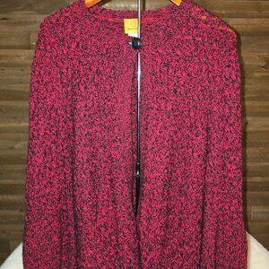 Ruby Rd. Black/Red Knit Cardigan (M)
